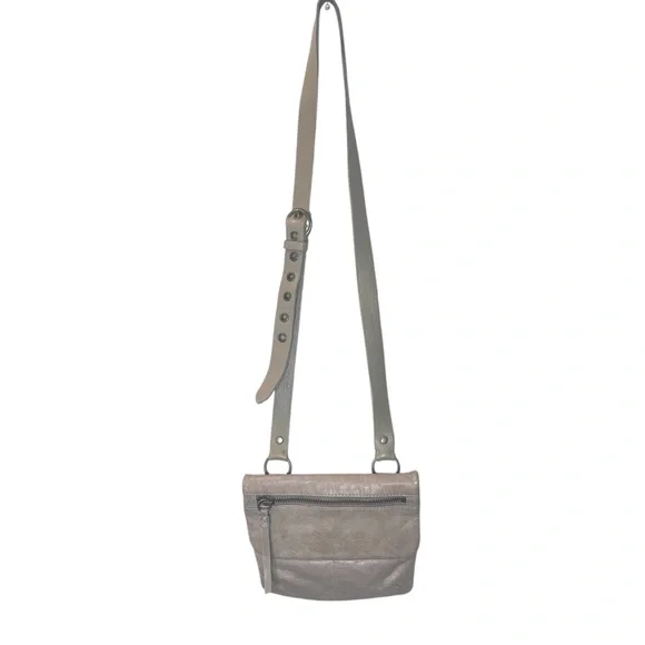 All Saints Spitalfields Leather Crossbody beige Tan purse magnetic jacks place - Picture 1 of 8